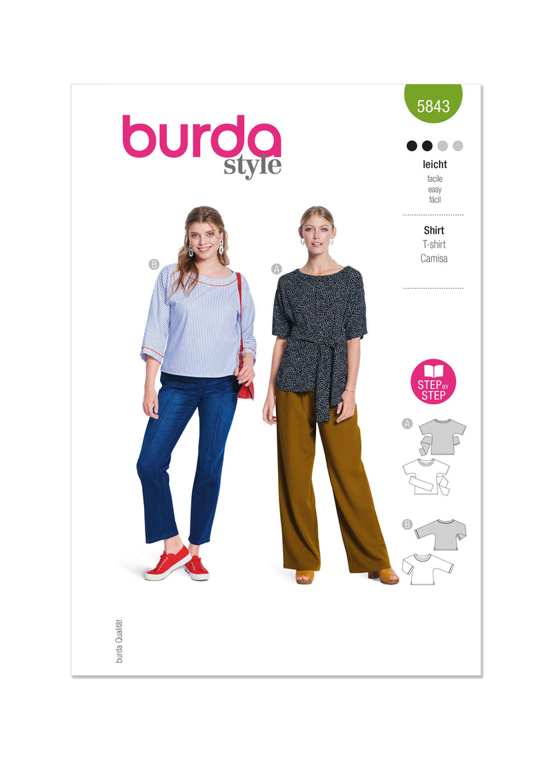 Burda Style Misses' Shirt Sewing Pattern for Fashionistas B5843