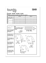 Burda Style Misses' Blouse Sewing Pattern for Fashionistas B5849