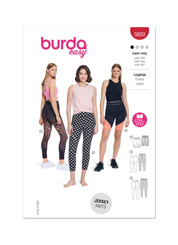 Burda Style Misses' Leggings Sewing Pattern for Fashionistas B5850