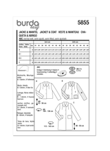 Burda Style Misses' Jacket & Coat Sewing Pattern B5855