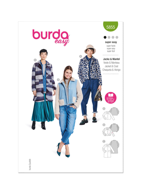 Burda Style Misses' Jacket & Coat Sewing Pattern B5855