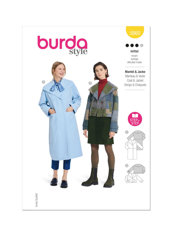 Burda Style Misses' Jacket & Coat Sewing Pattern B5860