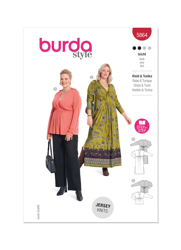 Burda Style Misses' Dress & Tunic Top Sewing Pattern B5864