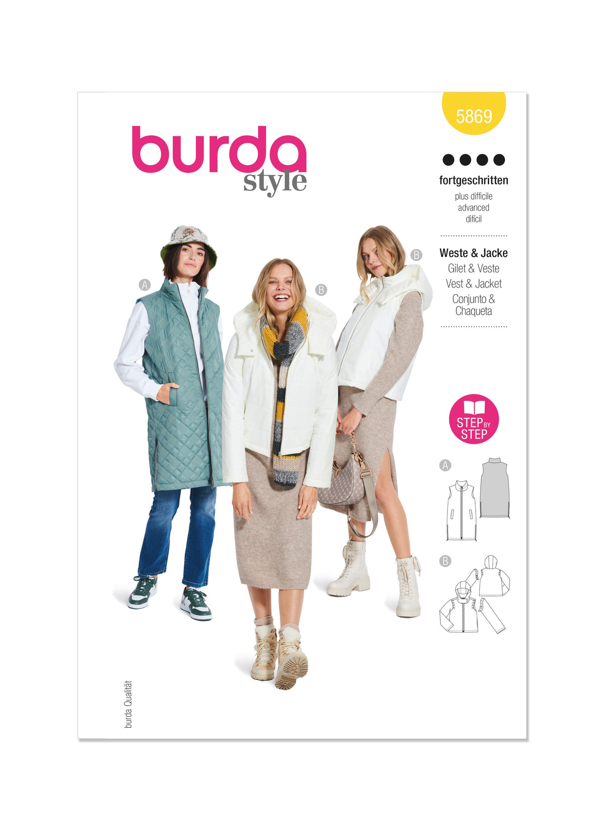 Burda Style Misses' Waistcoat/Vest & Jacket Sewing Pattern B5869