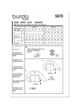 Burda Style Misses' Jacket Sewing Pattern for Fashionistas B5870