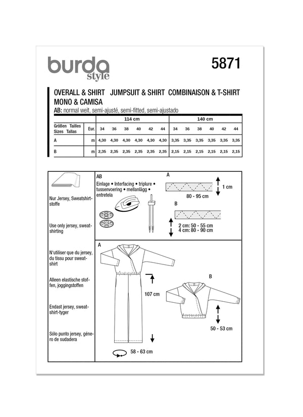Burda Style Misses' Jumpsuit & Top Sewing Pattern B5871