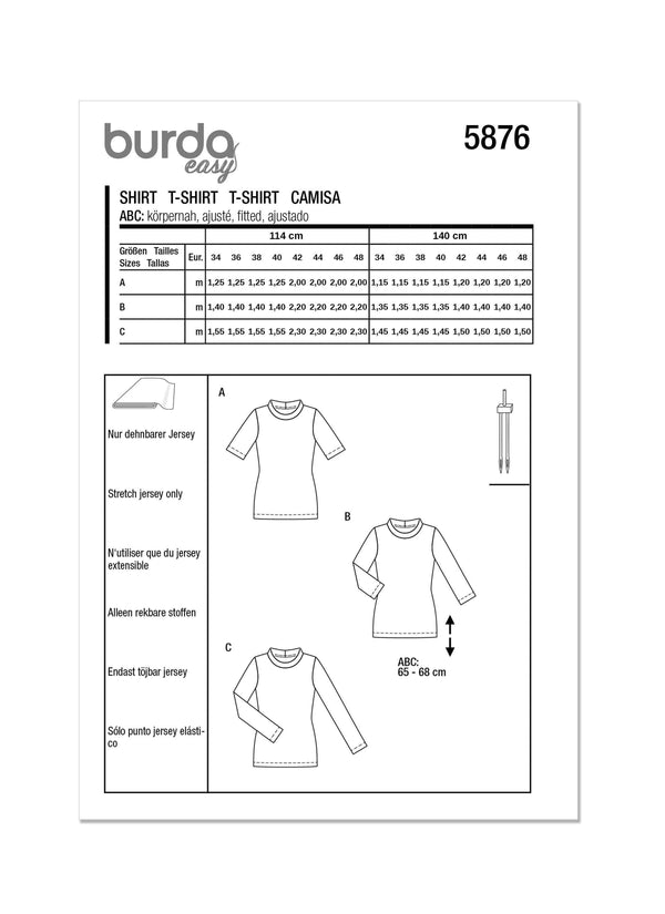 Burda Style Misses' Top Sewing Pattern for Fashion Enthusiasts B5876