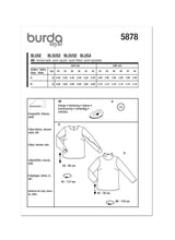 Burda Style Misses' Blouse Sewing Pattern for Fashionistas B5878
