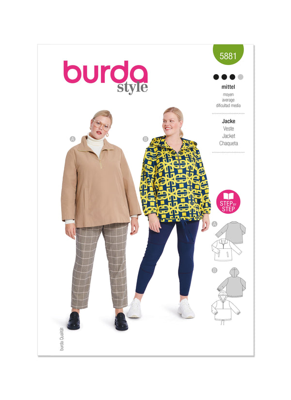 Burda Style Misses' Jacket Sewing Pattern for Fashionistas B5881