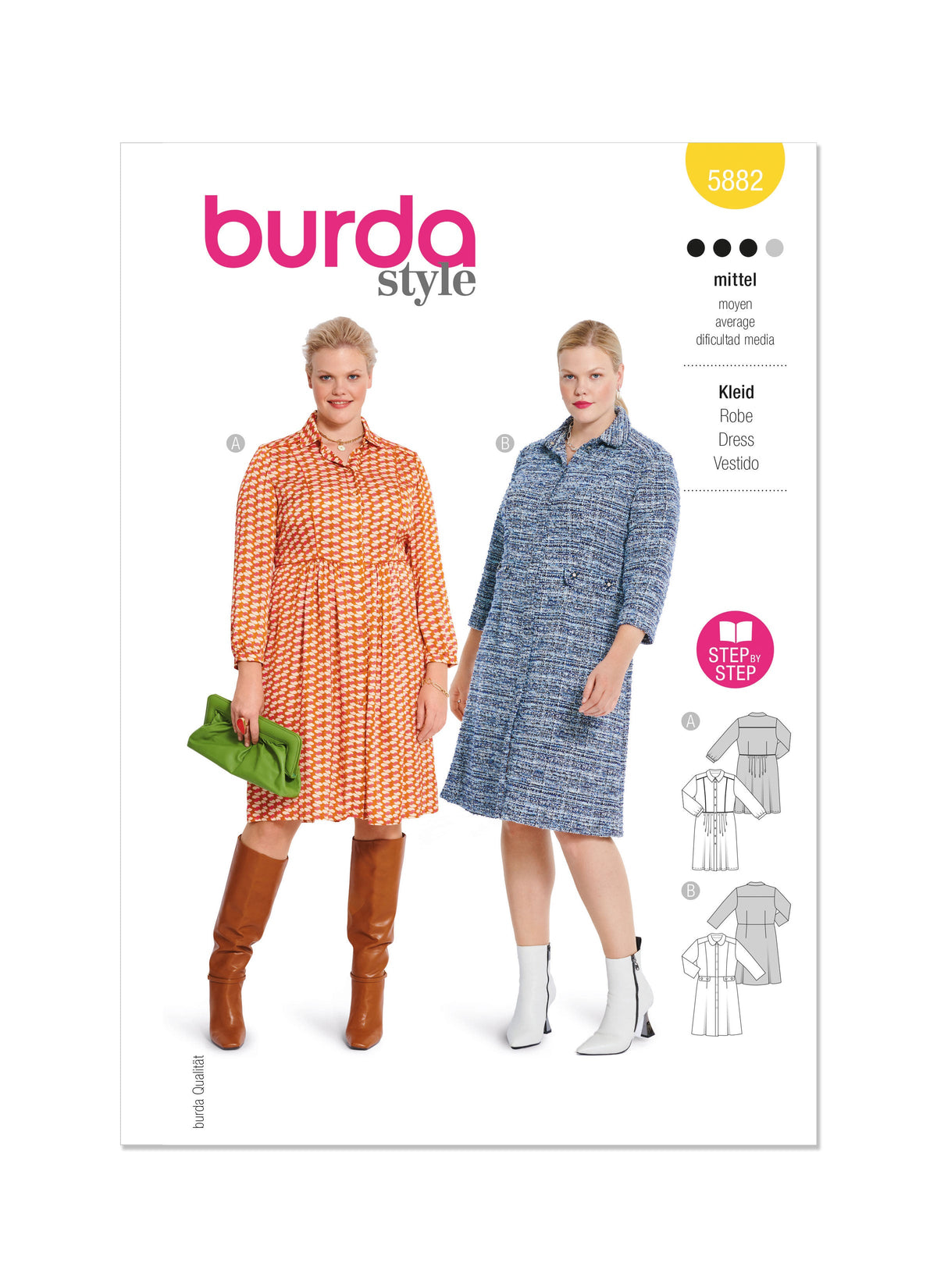 Burda Style Misses' Dress Sewing Pattern for Fashionistas B5882