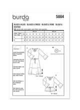 Burda Style Misses' Blouse & Dress Sewing Pattern B5884