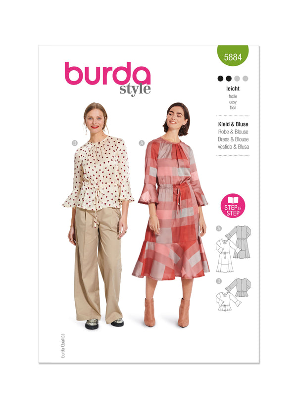 Burda Style Misses' Blouse & Dress Sewing Pattern B5884