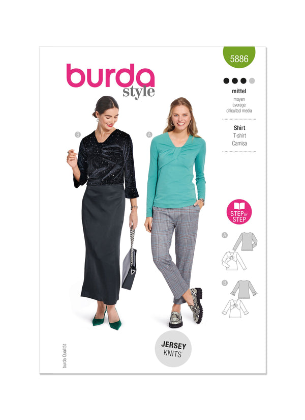 Burda Style Misses' Top Sewing Pattern for Fashion Enthusiasts B5886