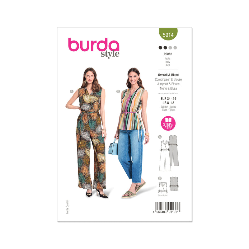 Burda Style Misses' Jumpsuit and Top Sewing Pattern B5914