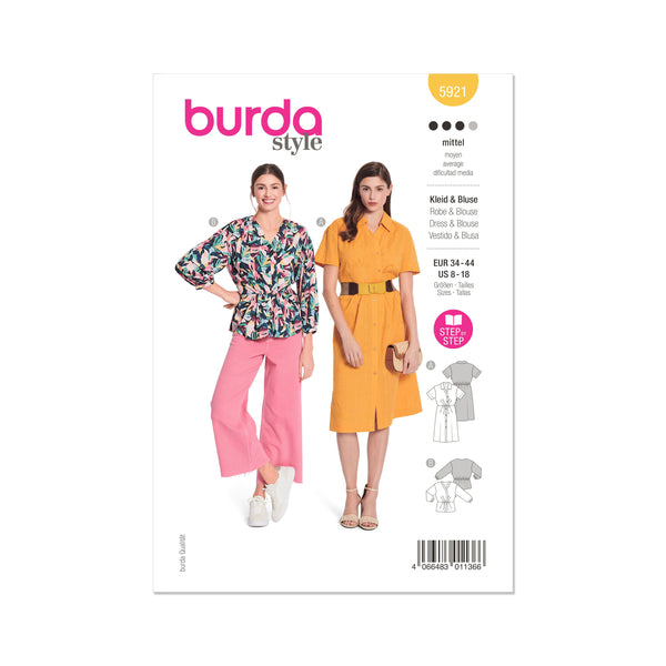 Burda Style Misses' Dress and Top Sewing Pattern B5921