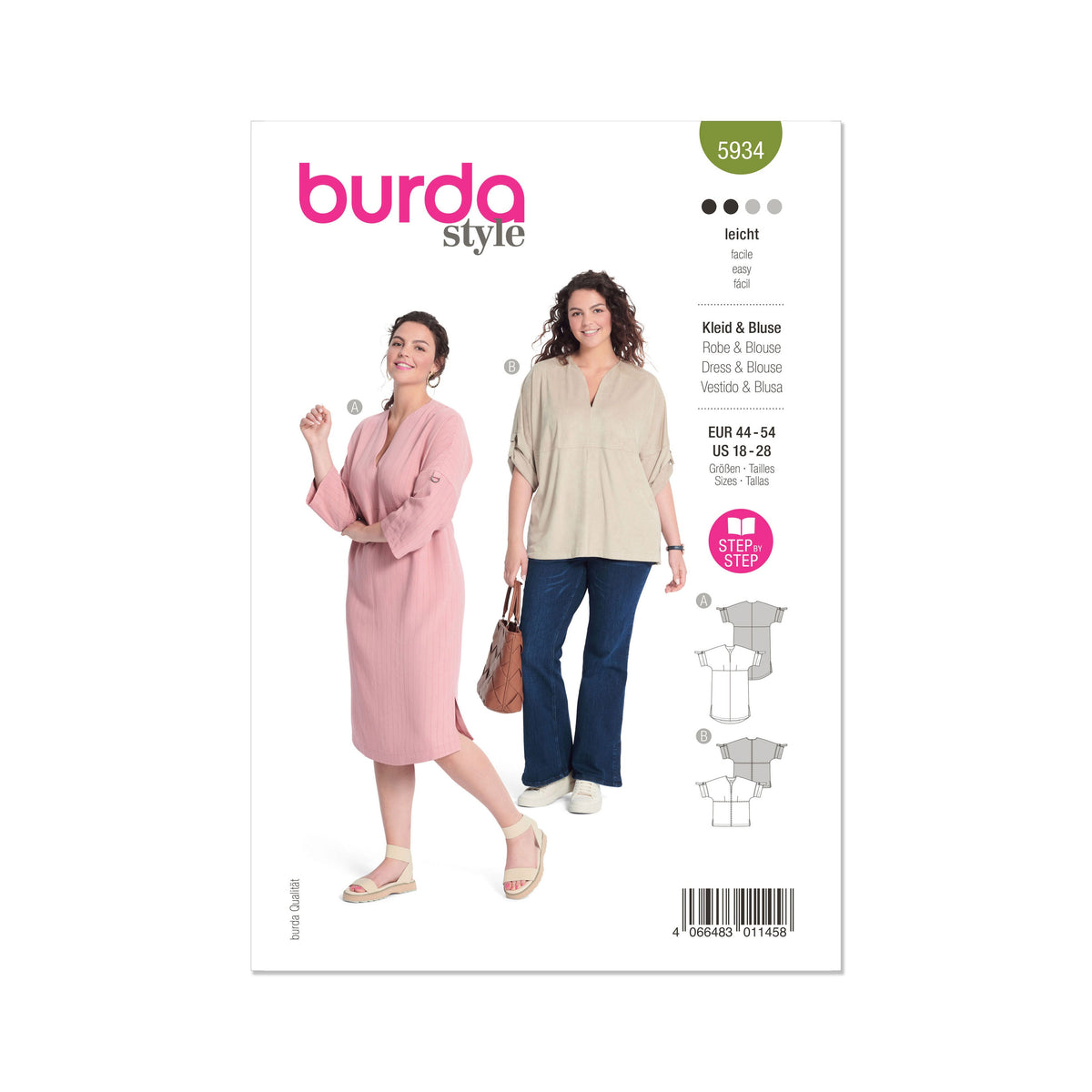 Burda Style Misses' Dress and Blouse Sewing Pattern B5934
