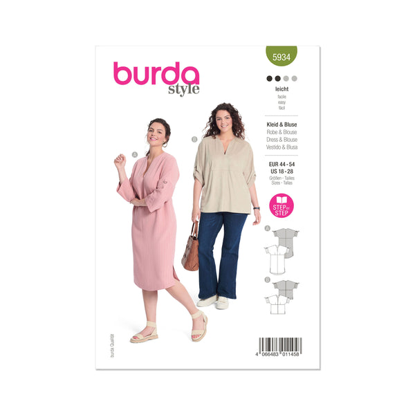 Burda Style Misses' Dress and Blouse Sewing Pattern B5934