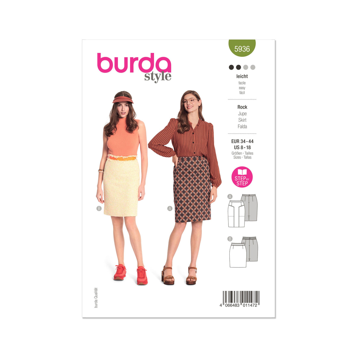 Burda Style Misses' Skirt Sewing Pattern for Fashionistas B5936