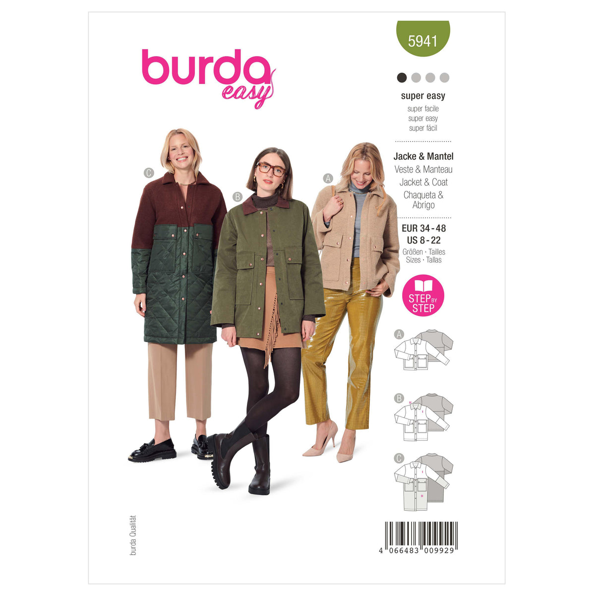 Burda Style Misses' Jacket and Coat Sewing Pattern B5941