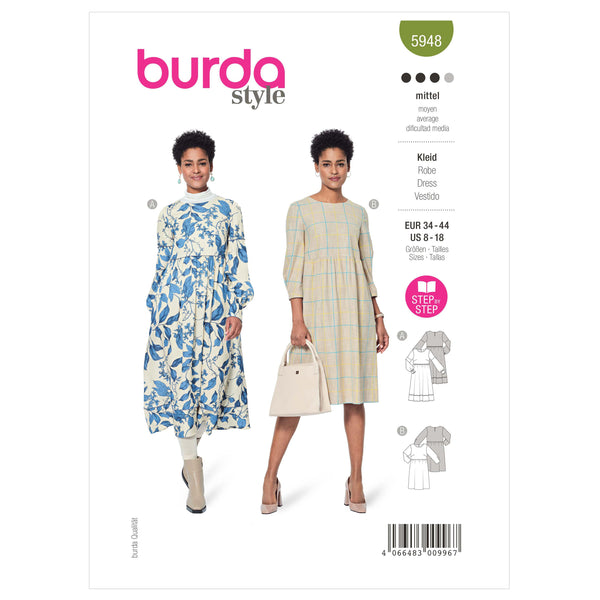 Burda Style Misses' Dress Sewing Pattern for Fashionistas B5948