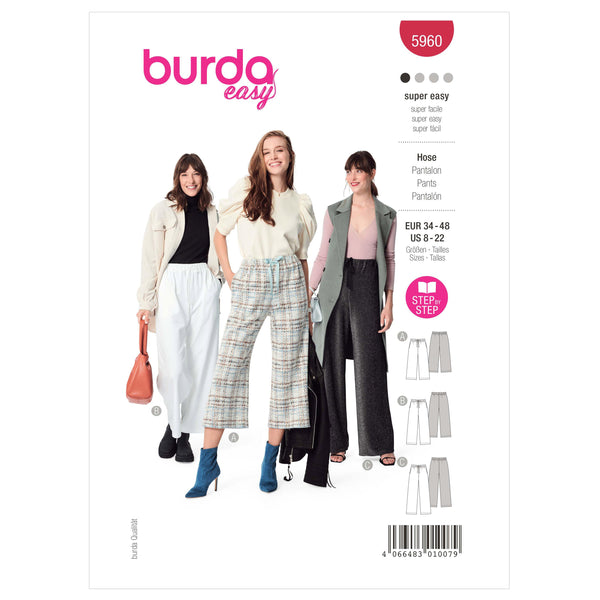 Burda Style Misses' Pants Sewing Pattern for Fashionistas B5960