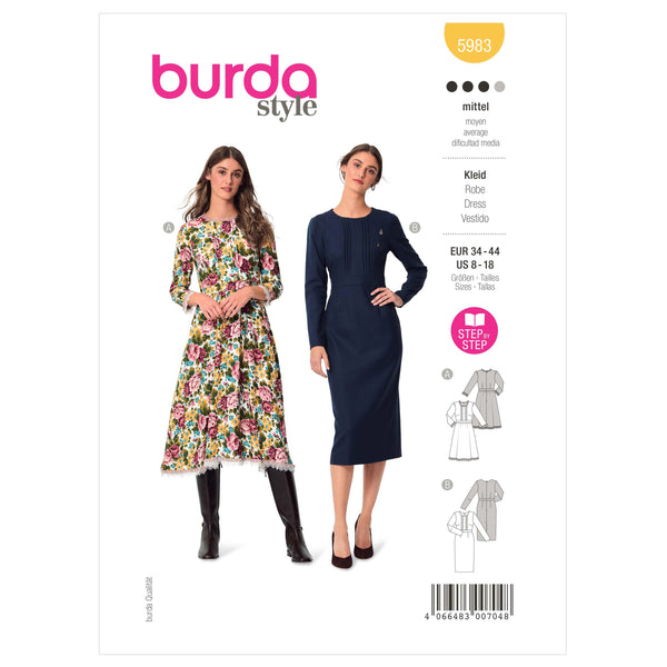 Burda Style Misses' Dress with Waistband Sewing Pattern B5983