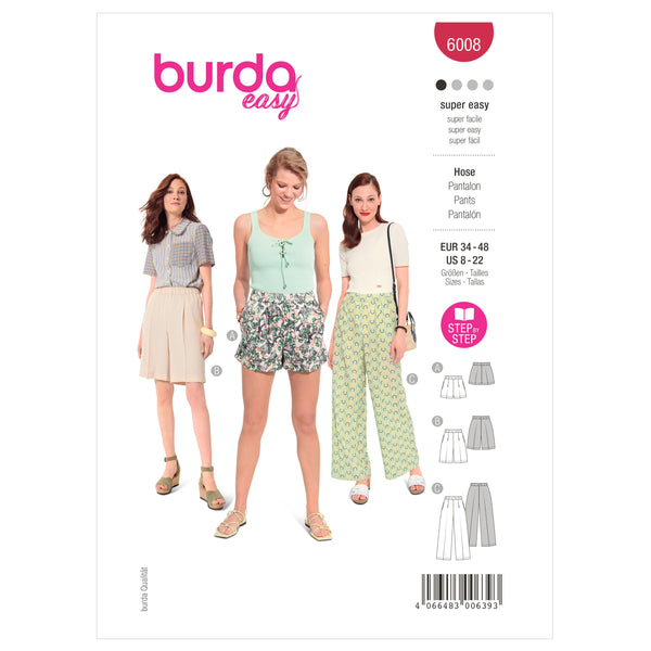 Burda Style Trousers Sewing Pattern for Fashion Enthusiasts B6008