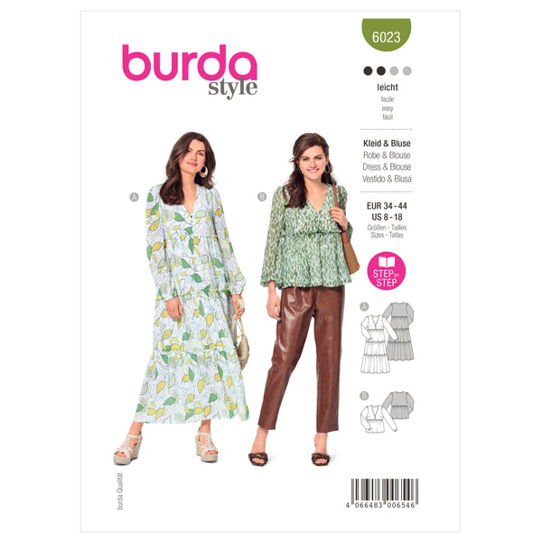 Burda Style Dress Sewing Pattern for Fashion Enthusiasts B6023