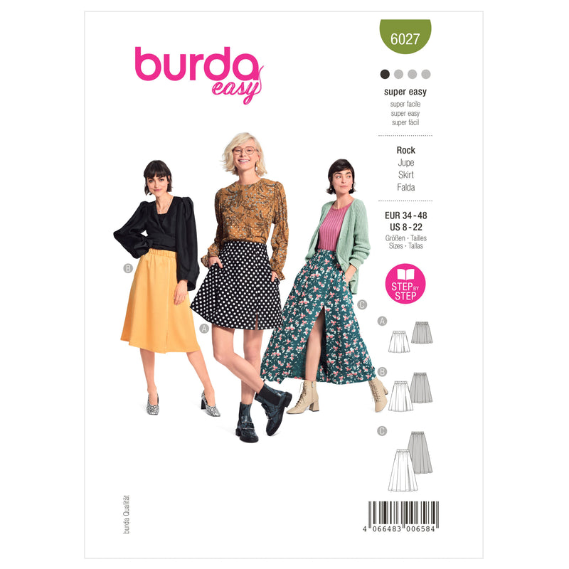 Burda Style Skirt Sewing Pattern for Fashion Enthusiasts B6027