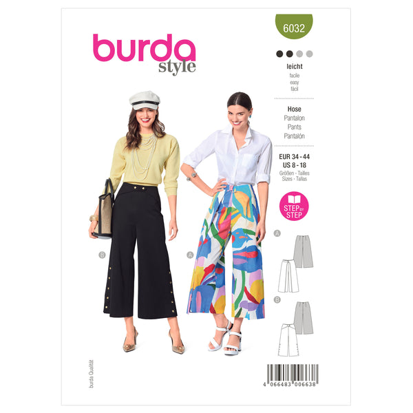 Burda Style Trousers Sewing Pattern for Fashion Enthusiasts B6032