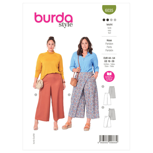 Burda Style Trousers Sewing Pattern for Fashion Enthusiasts B6035