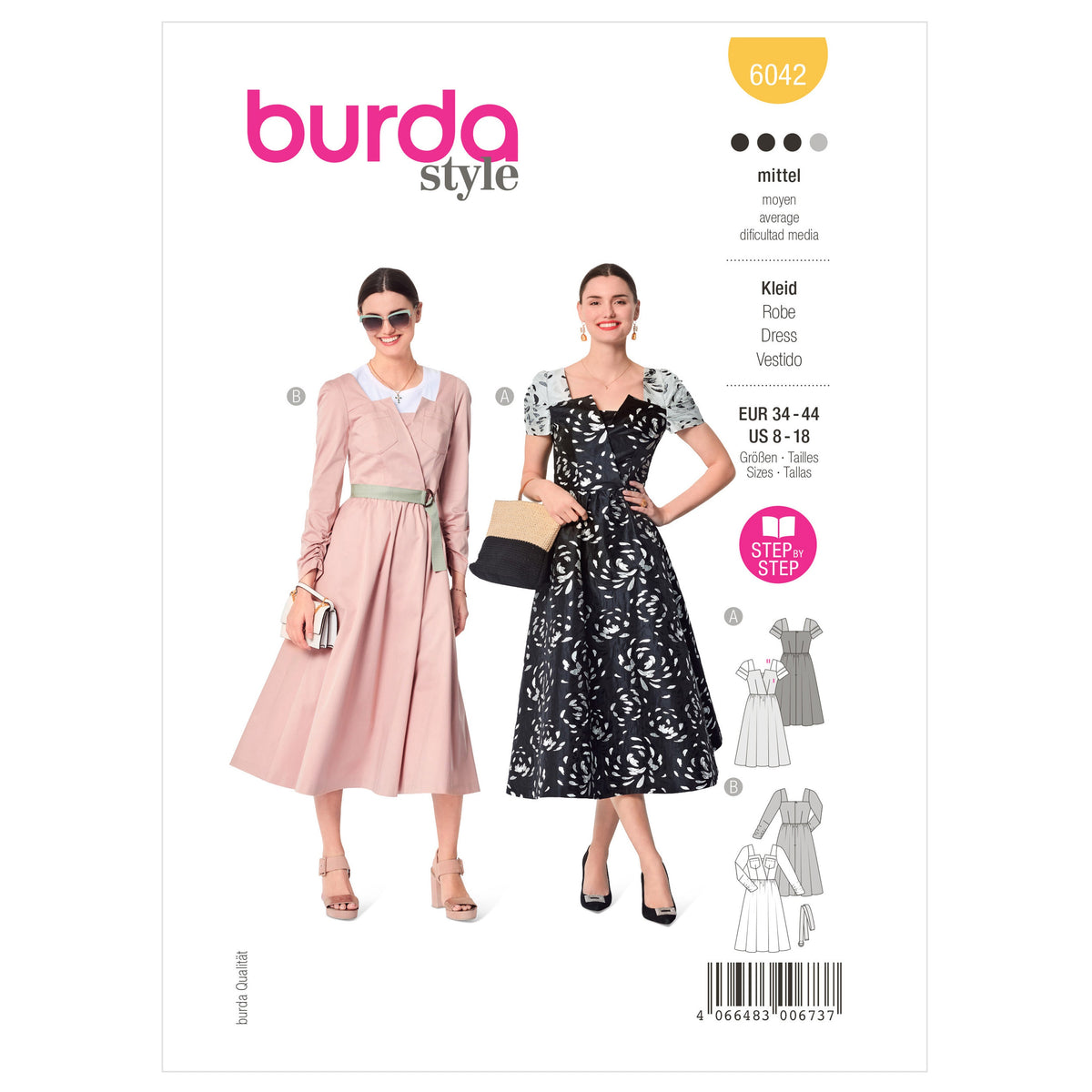 Burda Style Dress Sewing Pattern for Fashion Enthusiasts B6042