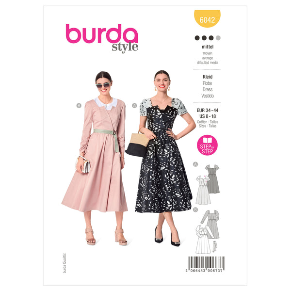 Burda Style Dress Sewing Pattern for Fashion Enthusiasts B6042