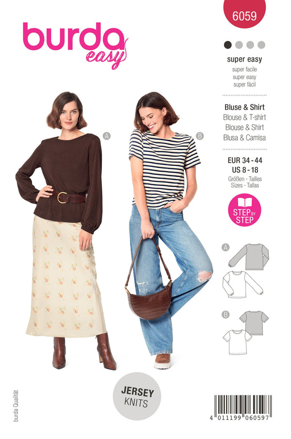 Burda Style Misses' Top and Blouse Sewing Pattern B6059