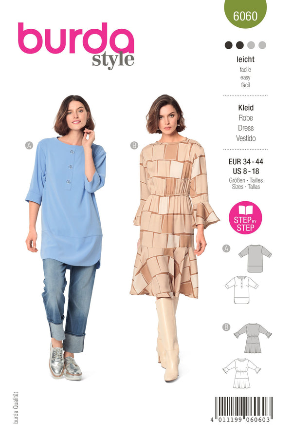 Burda Style Misses' Tunic Top & Dress Sewing Pattern B6060