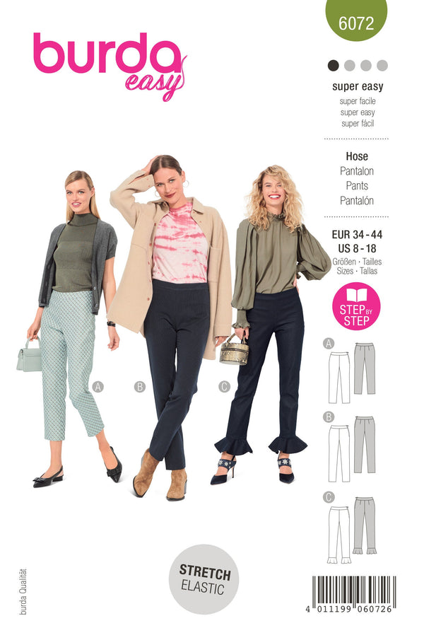 Burda Style Misses' Trousers & Pants Sewing Pattern B6072