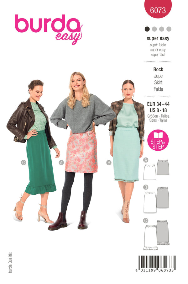 Burda Style Misses' Skirt with Elastic Sewing Pattern B6073