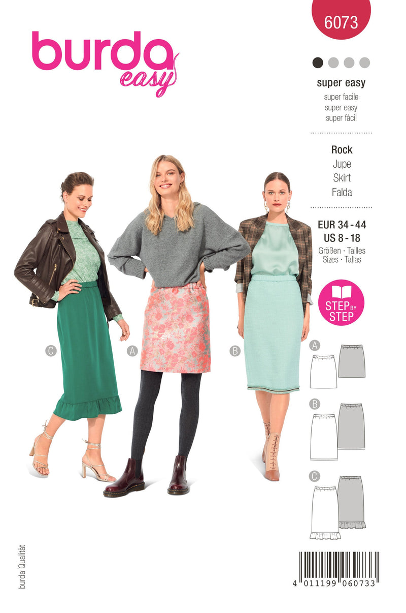 Burda Style Misses' Skirt with Elastic Sewing Pattern B6073
