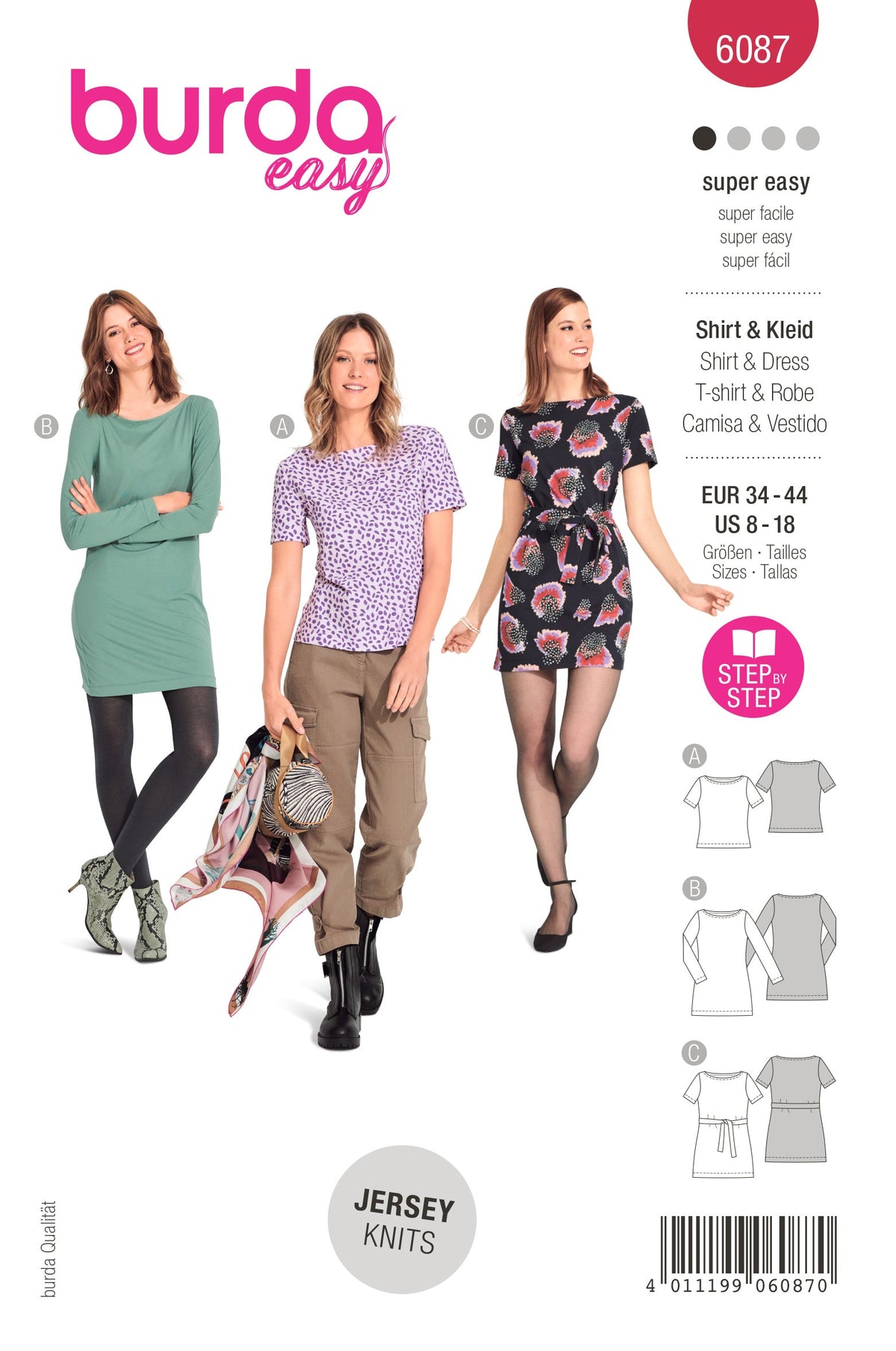 Burda Style Misses' Top & Dress Sewing Pattern - Figure Fitting B6087