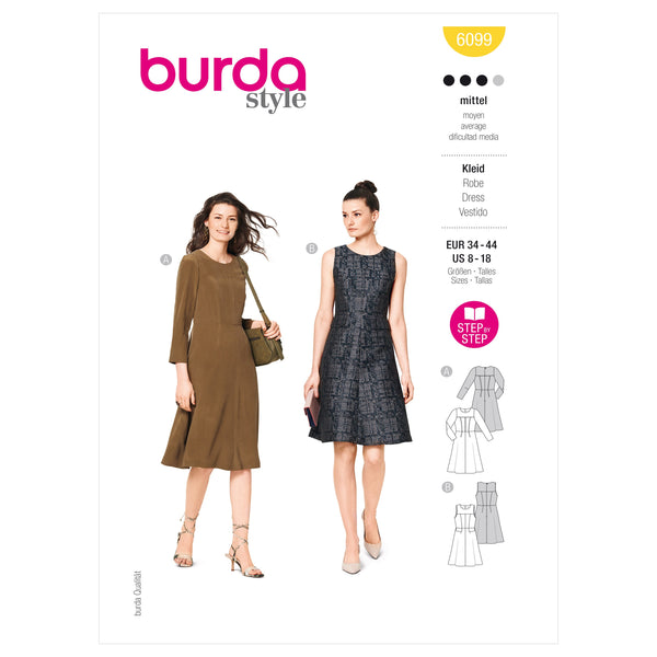 Burda Style Misses' Dress Sewing Pattern for Fashionistas B6099
