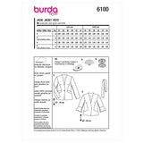 Burda Style Misses' Jacket Sewing Pattern for Fashionistas B6100