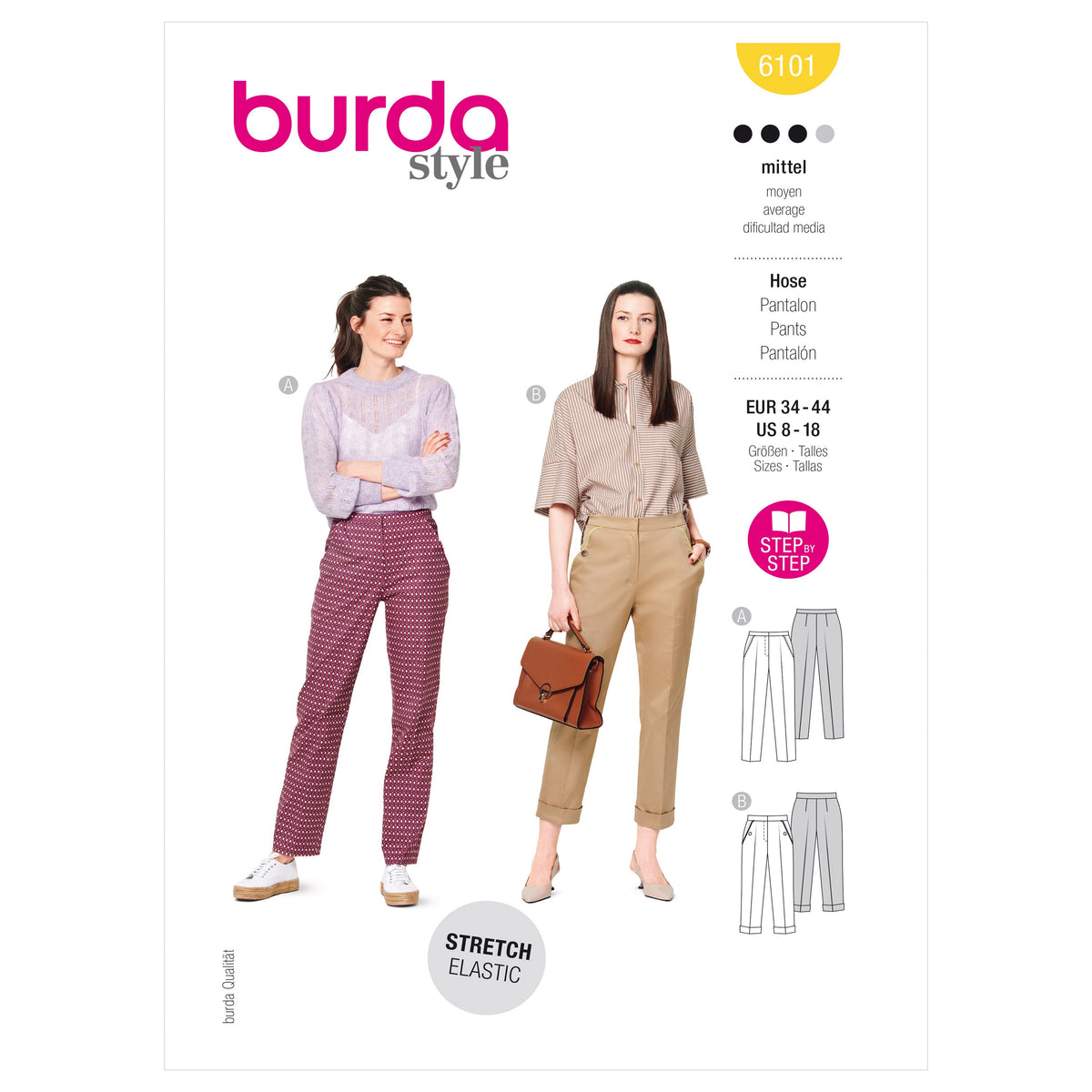 Burda Style Misses' Trousers and Pants Sewing Pattern B6101
