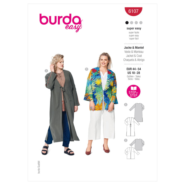 Burda Style Women's Blouson Jacket Sewing Pattern B6107
