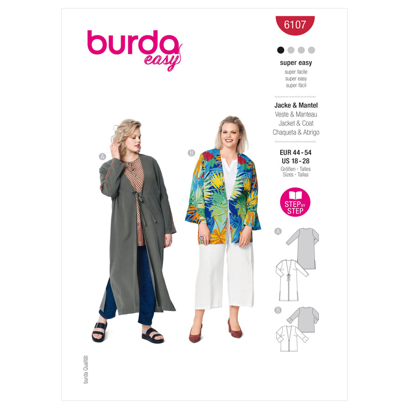 Burda Style Women's Blouson Jacket Sewing Pattern B6107