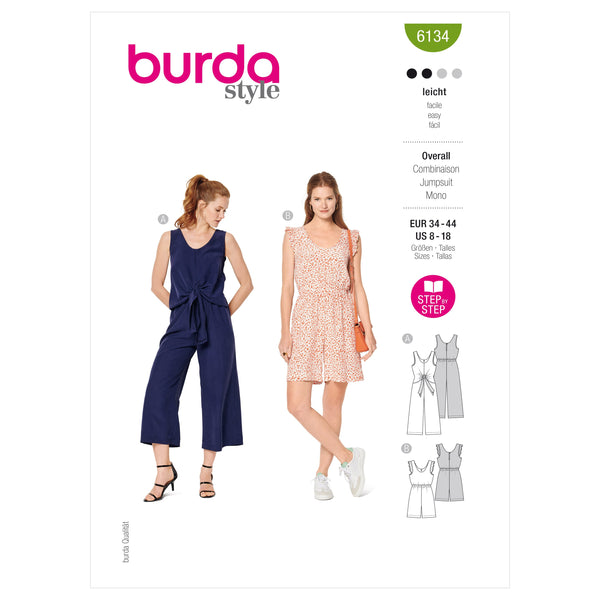 Burda Style Misses' Jumpsuit Sewing Pattern for Fashionistas B6134