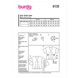 Burda Style Misses' Blouse Sewing Pattern for Fashionistas B6135