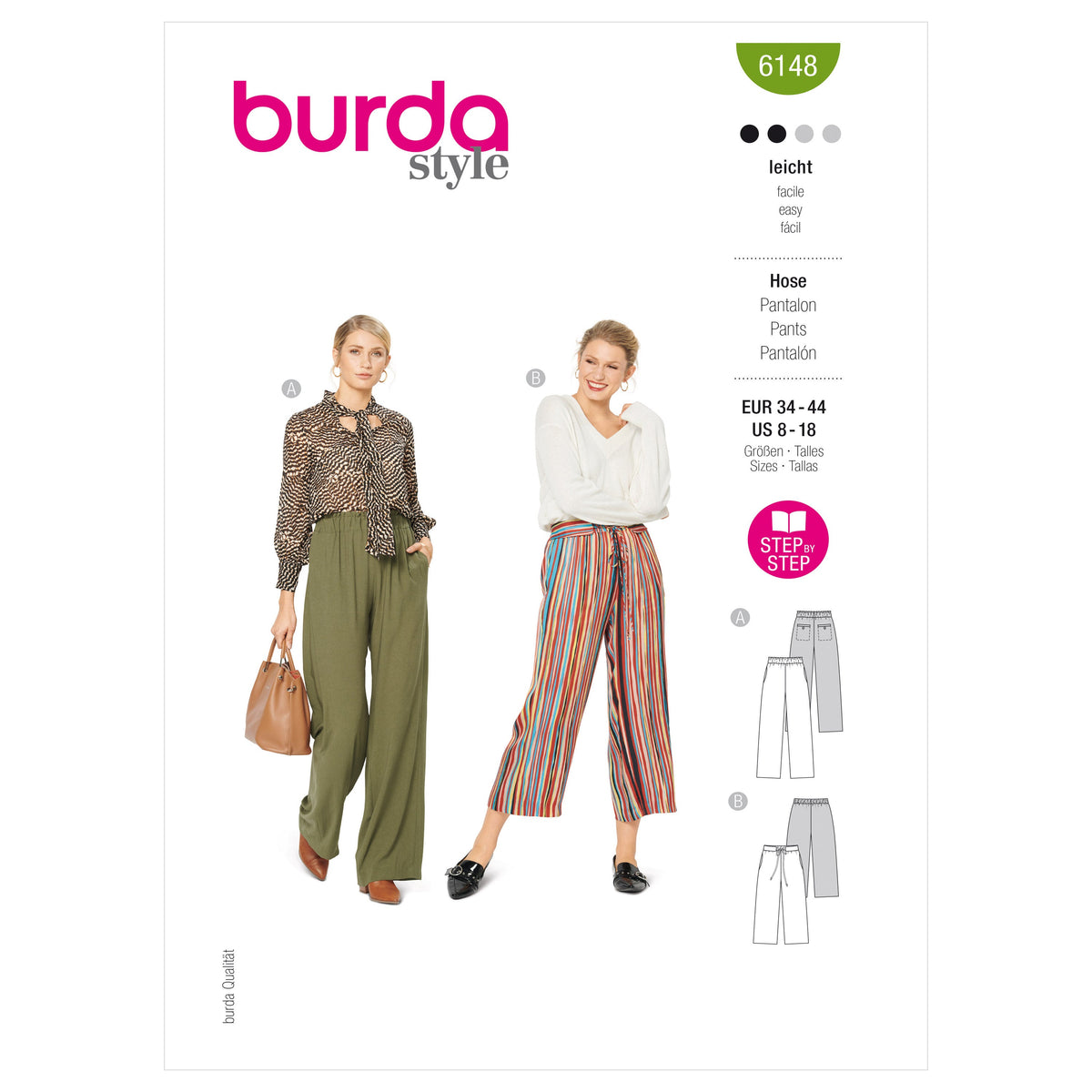 Burda Style Misses' Trousers and Pants Sewing Pattern B6148