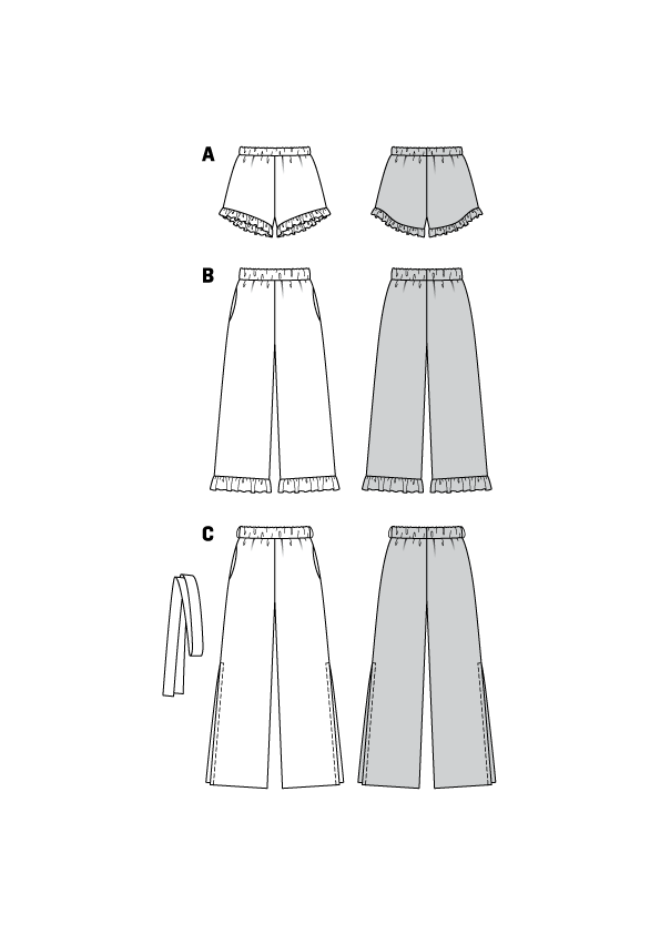 Burda Style Misses Skirt and Pants Sewing Pattern B6199