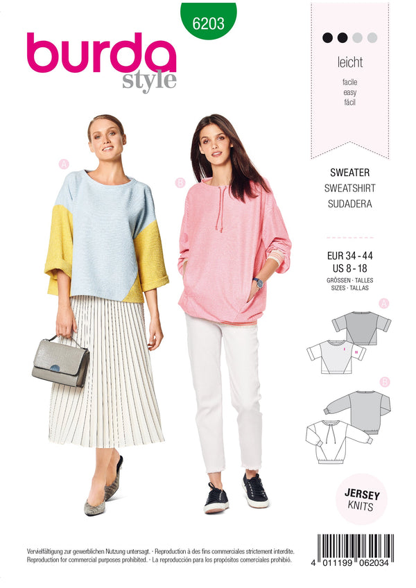 Burda Style Misses Top/Vest Sewing Pattern for Stylish Creations B6203