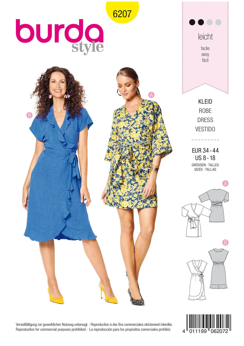 Burda Style Misses Dress Sewing Pattern for Stylish Creations B6207